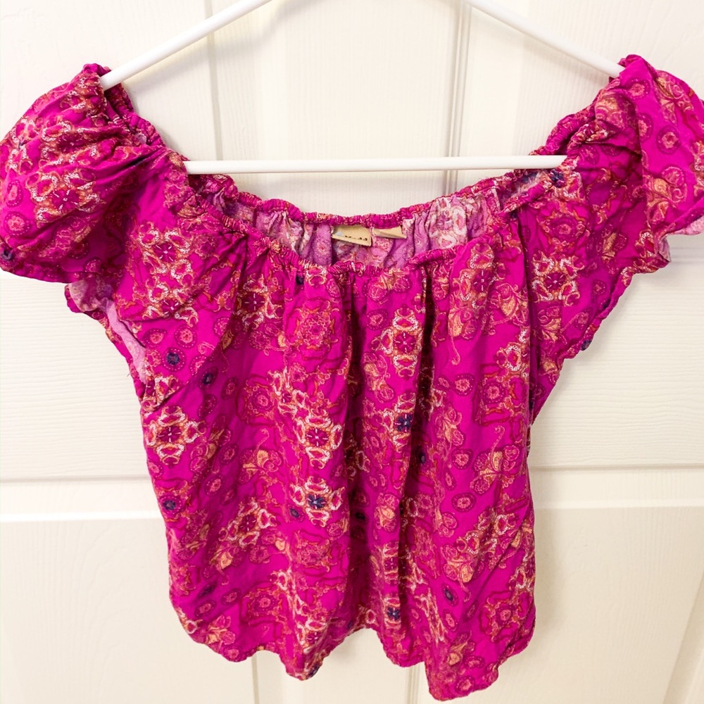 boho off the shoulder crop top